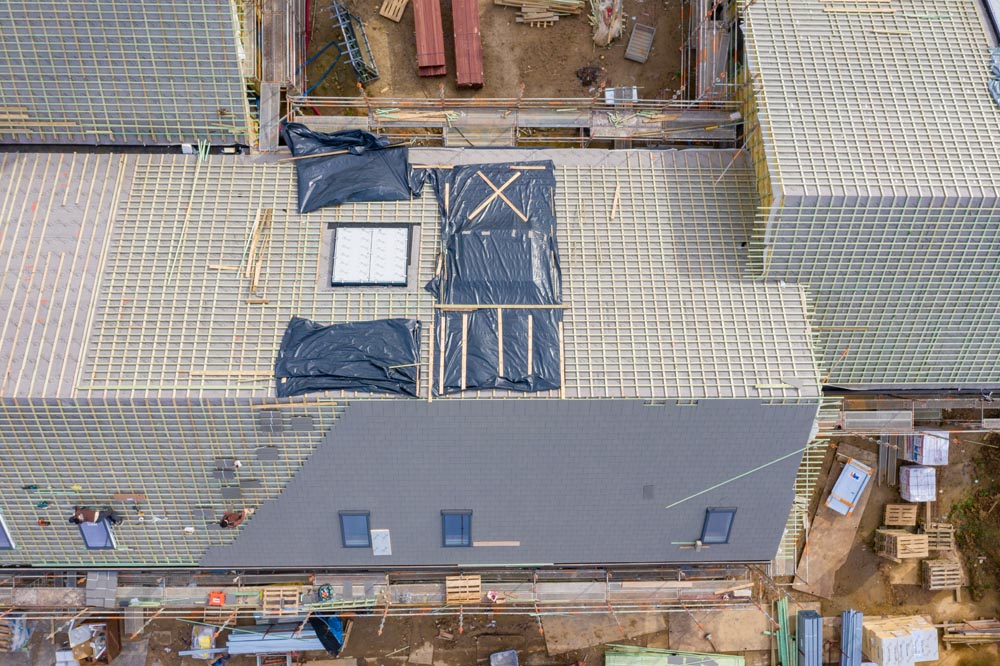 Nieuwbouw project te Avelgem geïsoleerd met Powerroof Max hellend dak isolatie