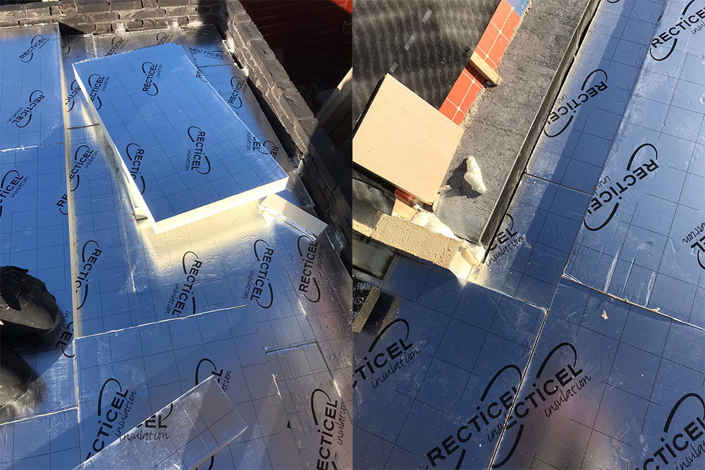 Vrijstaande woning in Putten geïsoleerd met Recticel Insulation Eurothane Silver plat dak isolatie
