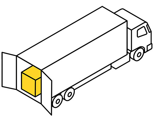 Dibujo de un camión que transporta aislamiento PIR.