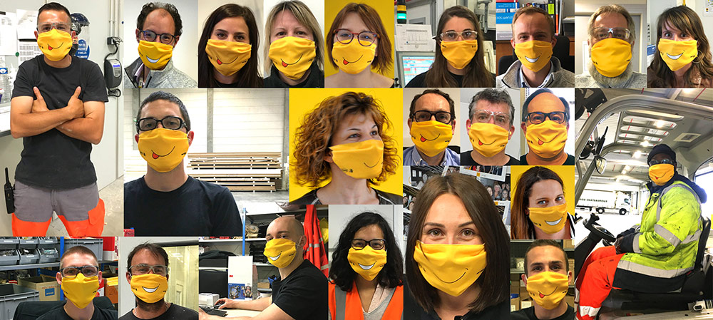 Equipe Recticel France masque Covid