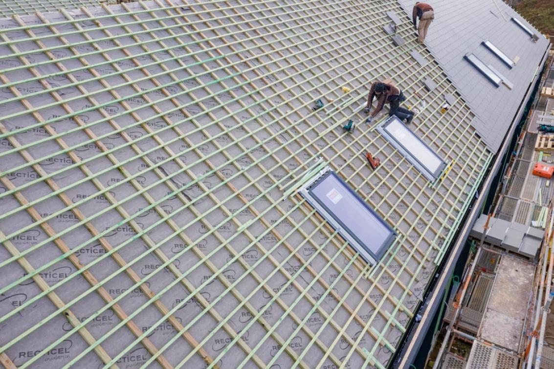 Powerroof Max isolatie toepassingsfoto hellend dak schuin