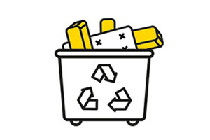 Recyclage van productieafval illustratie