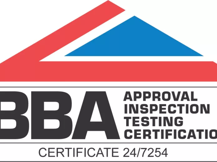 BBA logo with Approval, Inspection, Testing, Certification text.