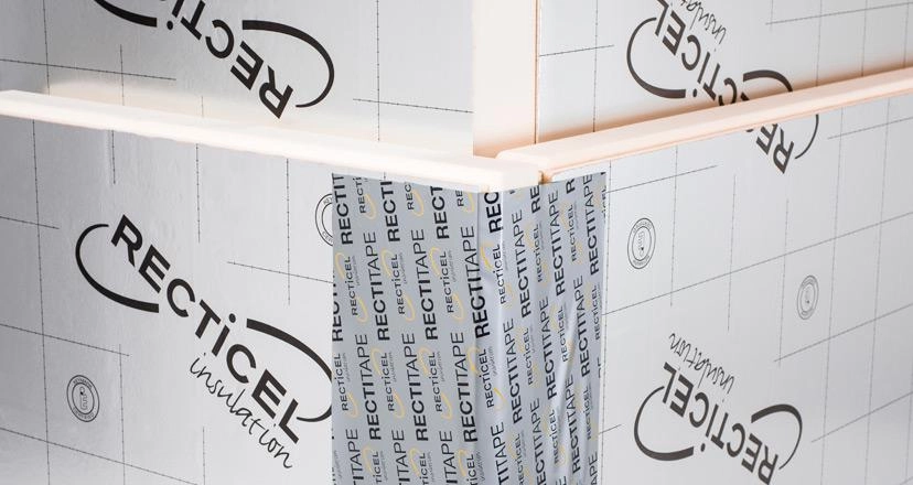 Rectitape: tape designed for taping corners and joints for insulation boards