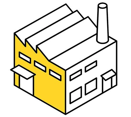 productie fabriek PIR illustratie