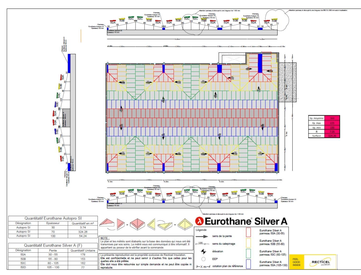 Recticel plan calepinage Silver A chantier Nancy