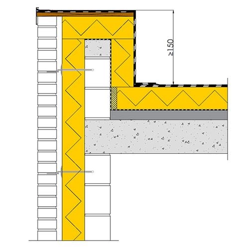 Opstandhoogte platdakisolatie