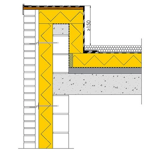 Figure : Hauteur de l'acrotère pour toiture avec lestage