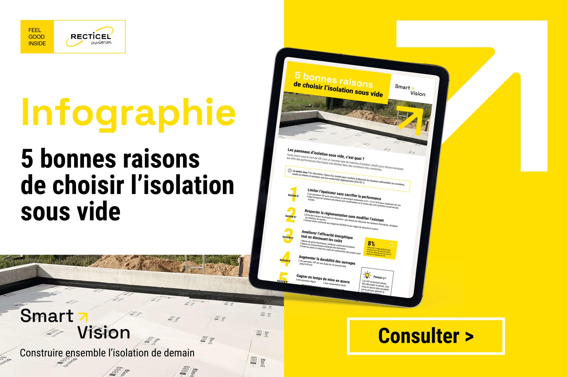 Recticel - infographie 5 bonnes raisons isolation sous vide