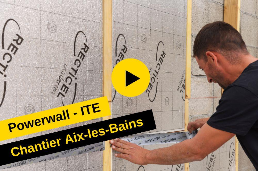 Recticel Powerwall ITE façade vidéo chantier