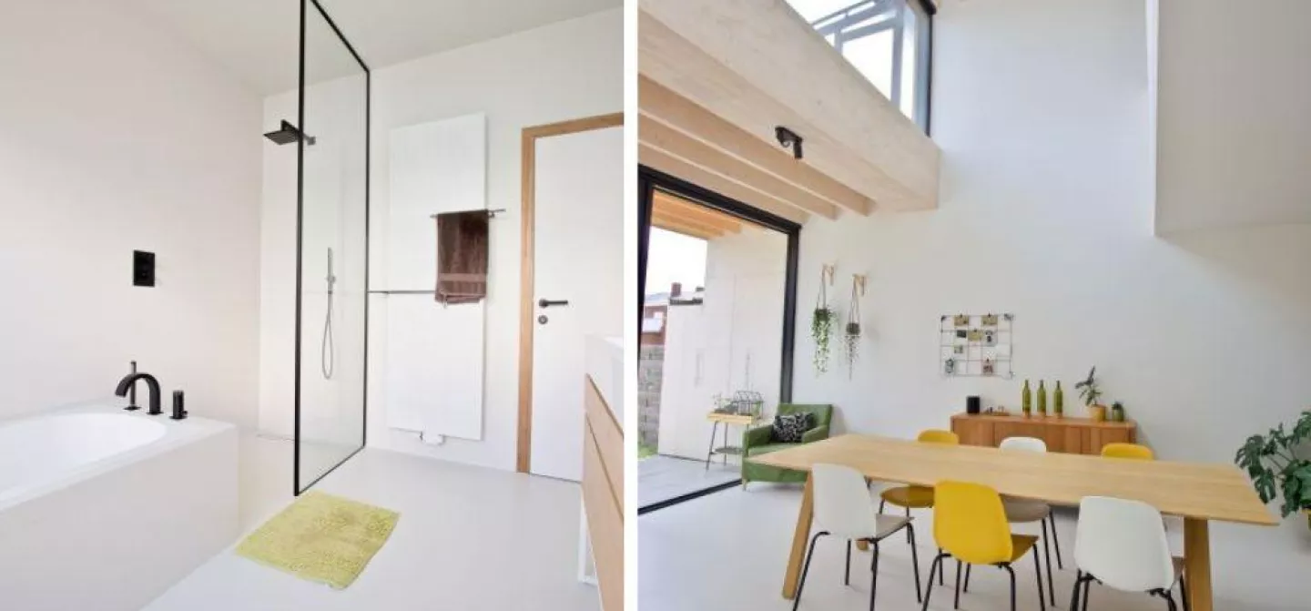 entrée avec porte en verre