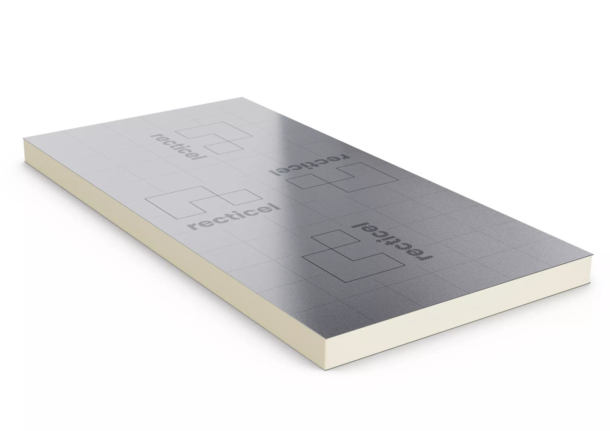 Rectangular metal panel with a matte finish.