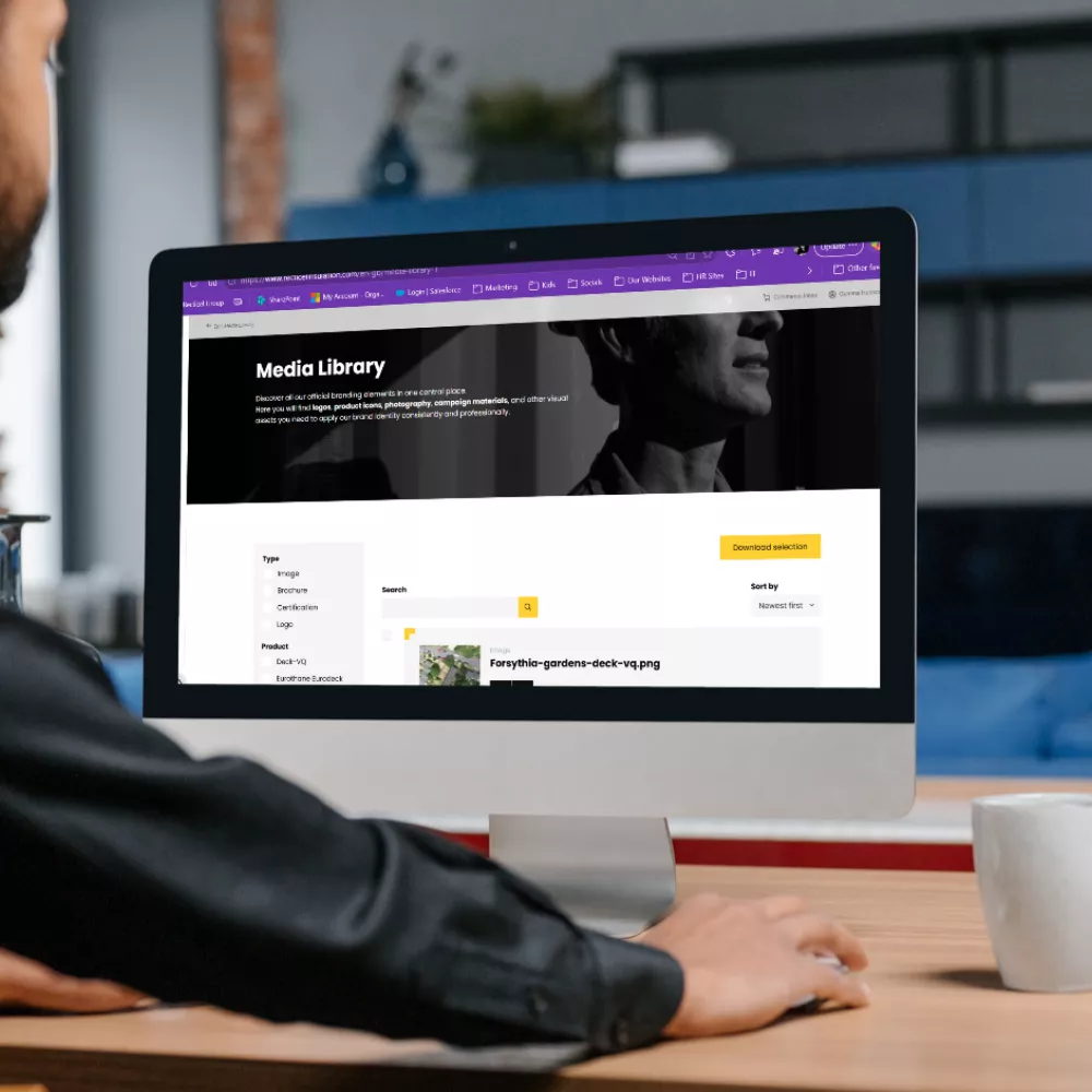 image of a desktop computer on the media library webpage